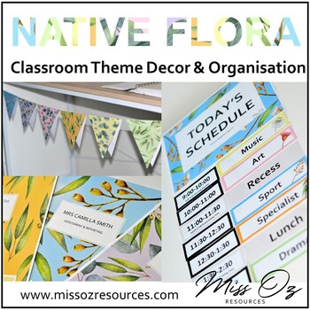 Preview of Classroom Theme Bundle - Native Flora Theme | Decor | Organisation