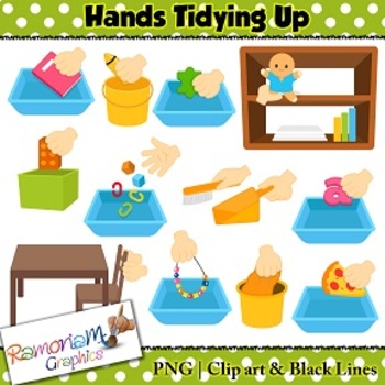 kids cleaning up classroom clipart