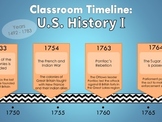 Classroom Timeline of U.S. History 1492-1783