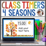 Slides with Timers Four Seasons Woodland Animals Classroom