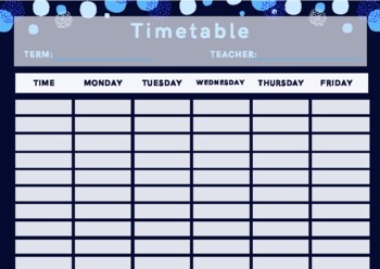 Preview of Classroom Timetable