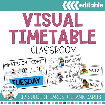 Preview of Visual Timetable Classroom - Editable