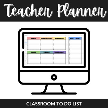 Preview of Classroom To-Do List by Topics-  Organization Technology Decor *Editable