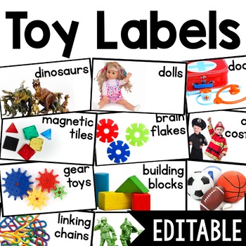 Preview of Classroom Toy Labels Real Pictures | Nonfiction | Editable