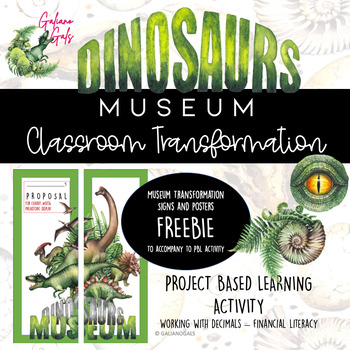Preview of Classroom Transformation - DINO Decimals Museum Posters FREEBIE