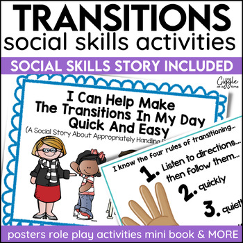 Preview of Social Stories Transitions Social Skills Activities Posters Classroom Management