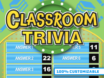Preview of Classroom Trivia Family Feud Game || Editable Games PowerPoint Games
