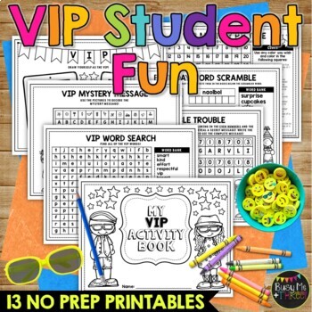 Preview of Classroom VIP Activity Book No Prep Worksheet Packet for Star Student or Reward