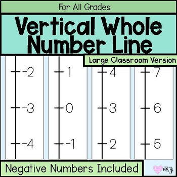 classroom vertical positive and negative integer number line large