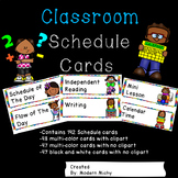 Classroom Visual Daily Schedule Cards Color, B&W