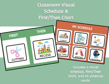 Preview of Classroom Visual Schedule & First/Then Chart