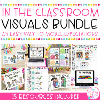 Preview of Classroom Procedures & Routines BUNDLE | Classroom Management Visuals & Posters