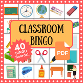 Classroom Vocab BINGO Game Activity | ESL/ELL, Primary, SP