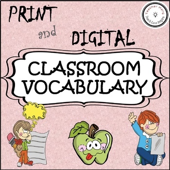 Preview of Classroom Vocabulary - PDF and GOOGLE slides