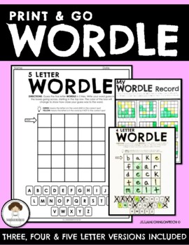 Preview of Classroom WORDLE Game Worksheets: Spelling/Vocab WORDLE **15 Versions Included**