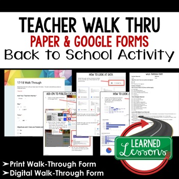 Preview of Classroom Walk Through Print and Google Form Teacher PD Series