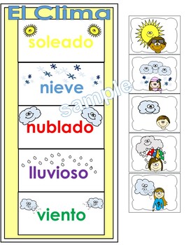 Preview of Classroom Weather Charts - English and Spanish