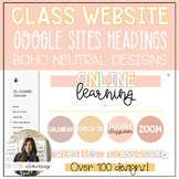 Classroom Website Google Sites Designs - NEUTRAL BOHO COLORS