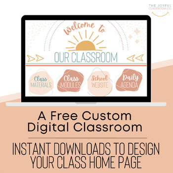 Preview of Classroom Website Template Canvas Schoology Boho Classroom Decor