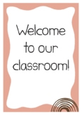 Classroom Welcome Sign | Editable | Neutral Tones | Hand Font