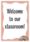 Classroom Welcome Sign | Editable | Neutral Tones | Bold Font