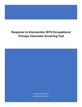 Preview of Classroom-Wide RTI Screening Tool for Occupational Therapy