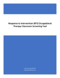 Classroom-Wide RTI Screening Tool for Occupational Therapy