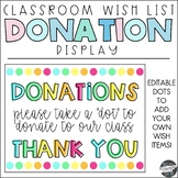 Classroom Wish List {Editable}