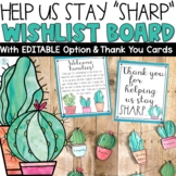 Classroom Wishlist Cactus Theme Editable Back to School Ni