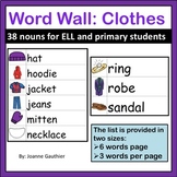 Clothes Word Wall