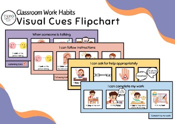 Preview of Classroom Work Habits Visual Cues Flipchart