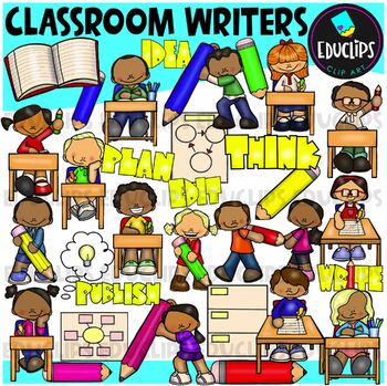 Preview of Classroom Writers Clip Art Bundle {Educlips Clipart}