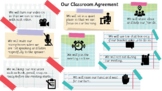 Classroom agreement poster, virtual classroom rules, class