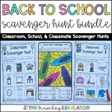 Back to School Classroom and Classmate Scavenger Hunt Editable