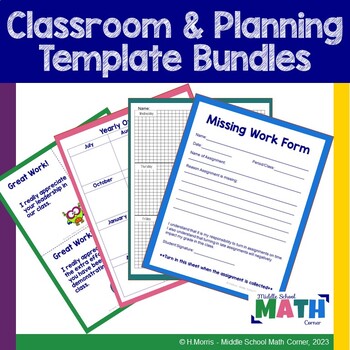 Preview of Classroom and Planning Forms Template Bundle for Secondary/Middle/High, editable