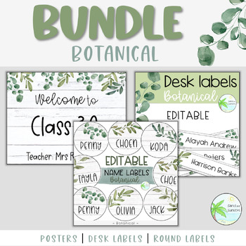 Preview of Classroom bundle | Botanical theme
