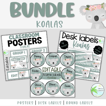 Preview of Classroom bundle | Koala theme
