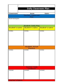 Preview of Classroom daily, weekly and monthly planner for teachers