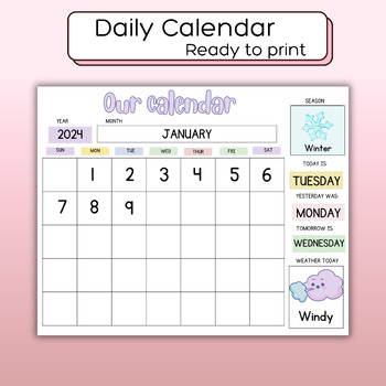 Preview of Classroom daily calendar