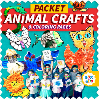 Preview of Classroom decor activities: Animals Craftivities, Coloring Pages and Crafts