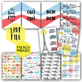 FRENCH CLASSROOM DECOR SET - 25 POSTERS - PRINTABLE DISPLAY by Frenchscape