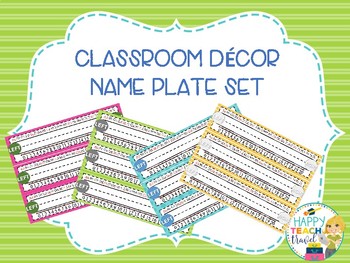 Hailey Class Decor Desk Name Plates By Happy Teach Travel Tpt