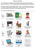 Classroom expectations visual chart (middle school, high s