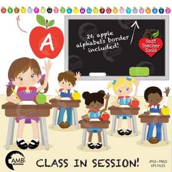 Preview of Classroom Clipart, BACK TO SCHOOL Clipart, {Best Teacher Tools} AMB-141