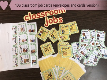 Preview of Classroom jobs 106 cards and envelope design English file