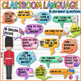 Classroom language posters- 16 common phrases and questions- EFL