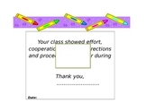 Classroom management: Artsy Class certificate