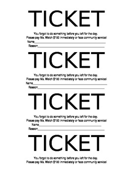 Classroom mini-economy tickets by Welchsclass | TPT