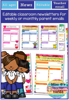 Preview of Classroom newsletter weekly monthly digital and printable editable