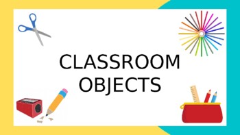 Preview of Classroom objects bilingual presentation in Portuguese and English